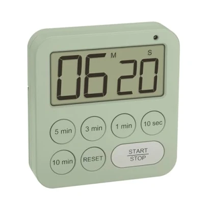 Immagine di TFA Dostmann Timer digitale per sport/cucina/apprendimento, 38.2056, con cronometro, magnetico, 3 livelli di volume, selezione rapida, grande display, luce avvertimento LED visivo, verde