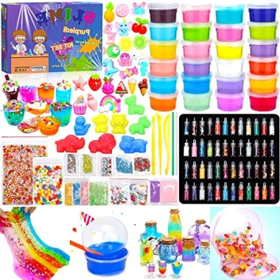 Immagine di Purpledi DIY Slime Kit Set,Fai da Te Making per Bambini Art Craft,Slime di Sirena Bambina,24 Colori Crystal Bambini,Ragazze Giocattoli Regali Dai 5+ (A)