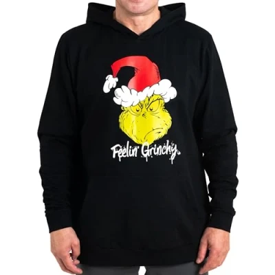 Immagine di United Labels Felpa con Cappuccio The Grinch per Uomo e Donna Pullover Unisex Nero (DE/NL/SE/PL, Alphanumeric, M, Regular, Black)