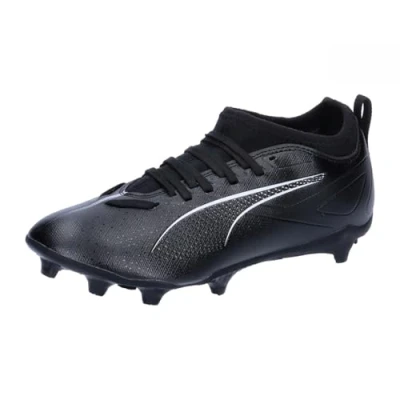 Immagine di Puma Ultra 5 Match FG/AG JR Unisex Scarpe da calcetto con tacchetti per bambini, Taglia: 32.5, Black/white Tessuto / sintetico