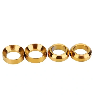 Immagine di VGEBY 4pcs Vite Freno Rondella Titanio Spaziatore M6 Concava Convex Balancer per MTB Bike (Colore : Oro)