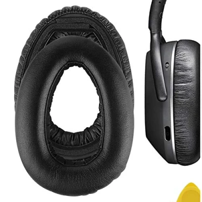 Immagine di Geekria QuickFit Cuscinetti auricolari di ricambio in pelle proteica compatibili con cuffie Sennheiser PXC 550 II Wireless MB 660 Series auricolari, copertura dell&#039;orecchio (nero)