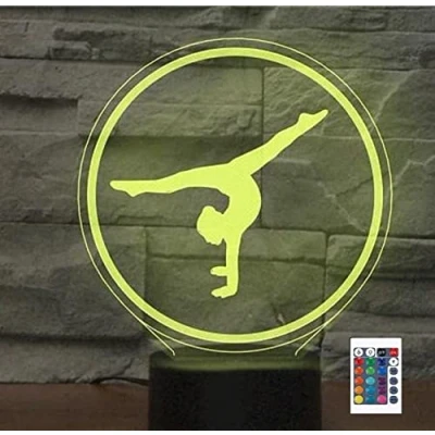 Immagine di 3D Artistico Ginnastica Telecomando 16 Colori Luci Notturna Illusione Acrilico LED Lampada Da Comodino per Bambini Camera Letto Scrivania Decor Regali di Compleanno Giocattolo
