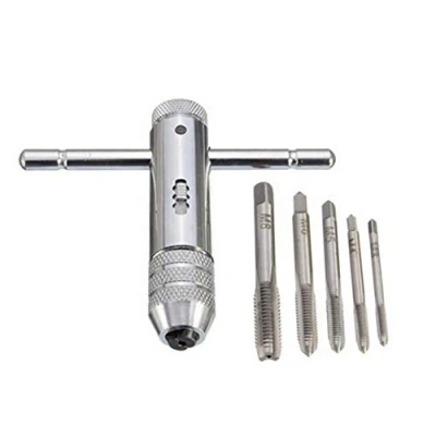 Immagine di Yuhtech Giramaschi regolabile con impugnatura a T, 5 Pezzi M3 M8 da 3 8 mm, filettatura metrica T