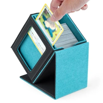 Immagine di Tolesum Box Porta Mazzo mit Display per Carte MTG Capacità di 100+ Carte, Magnetic Flip Deck le Magic Commander TCG (Verticale Blu Chiaro)