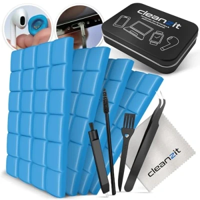 Immagine di CLEANZIT Plastilina per la pulizia del telefono cellulare con numerosi accessori Set di adatto airpod, cuffie, fotocamera, smartphone UVM.