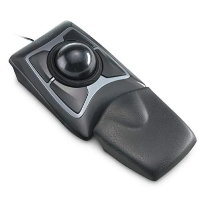 Immagine di Kensington Mouse Trackball Expert con cavo e Poggiapolsi Integrato, per PC, Mac Windows, Rotella di Scorrimento, Design Ergonomico Ambidestro, Tracciamento Ottico, Sfera 55 mm, Nero/Grigio (64325)