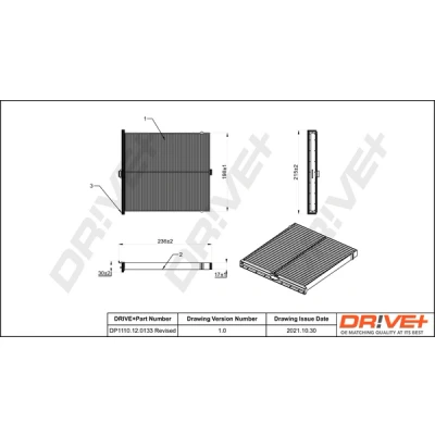 Immagine di Dr!ve+ DP1110.12.0133 Filtro abitacolo particellare 235 214 28 MAZDA: 3 Van / Hatchback, CX 5 I, Hatchback