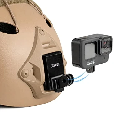 Immagine di SUREWO Supporto NVG in Alluminio Compatibile con GoPro Hero 13/12/11/10/9/8/7/6/5 Nero, per Visione Notturna Casco Tattico DJI Osmo Action 5 Pro/4/3/2 e Altro