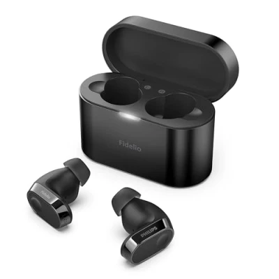 Immagine di PHILIPS Fidelio T2 Cuffie Bluetooth True Wireless In Ear con cancellazione del rumore alta qualità della chiamata, assistente vocale compatibile 40 ore di tempo riproduzione, Nero