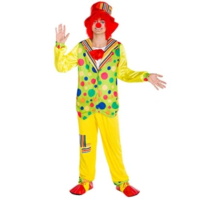 Immagine di dressforfun Costume da Uomo Clown Pipetto Blazer Colorato con Maglietta Integrata e Comodi Pantaloni Incl. Cappello Floscio Naso pagliaccio (S No. 300833)