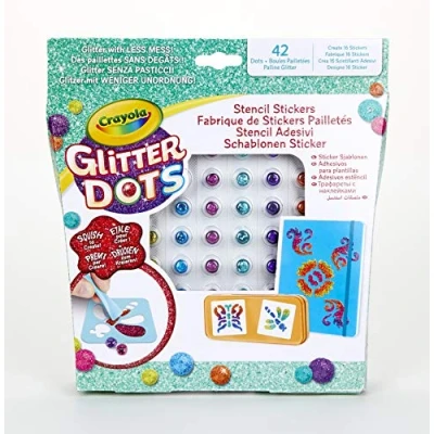 Immagine di CRAYOLA Glitter Dots Set Stencil Adesivi, per Giocare e Creare con Il Modellabile, attività Creativa Idea Regalo, 04 0802