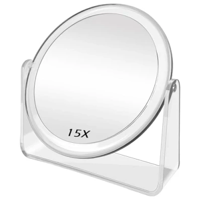 Immagine di FANCYSEEU specchio da trucco con ingrandimento 17,8 cm, doppio lato, 1X/7X, rotazione a 360, cosmetico ad alta definizione