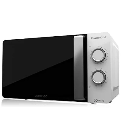 Immagine di Cecotec Forno a Microonde con Grill ProClean 3110 da 20 Litri, 700 W, 800 tecnologia 3DWave, modalità scongelamento, 6 livelli di potenza, timer 30 minuti, colore bianco
