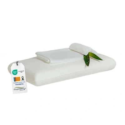Immagine di MOMMY CONFORT Cuscino Memory Foam 60 cm Guanciale Federa Lavabile e Sfoderabile Aloe Vera con Cerniera, Letto, Altezza 12 Prodotto Spagna Oeko Tex