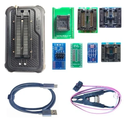 Immagine di xgecu T56 programmer 6 adattatori tl866ii plus t48 eprom ISP IC chip PIC/NAND Flash/EMMC socket adapter