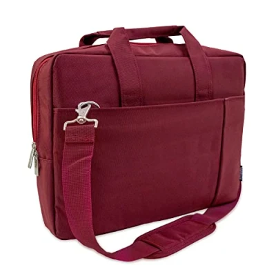 Immagine di Atlantis Borsa notebook 15.6&quot; pollici a tracolla modello K51, imbottitura interna, vano porta documenti, tasca esterna per accessori, fascia aggancio Trolley Cinghia tracolla, colore rosso.