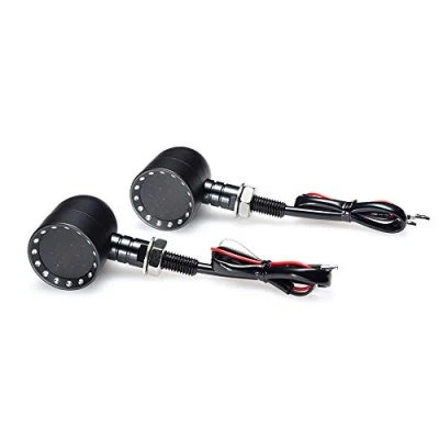 Immagine di Alchemy Parts Indicatori Moto LED Integrato Guida Luci Custom Chopper Nero Coppia