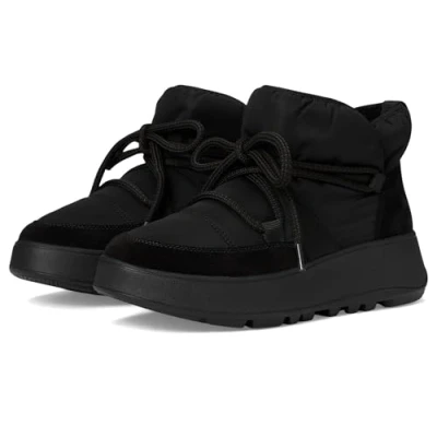 Immagine di Fitflop F Mode W/Resistant Bioffleece Mesh Flatform Stivaletti, Scarpa Donna, Nero, 37 EU