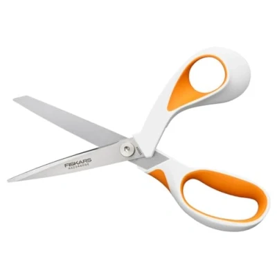 Immagine di Fiskars Forbici per tessuto multiuso, Lunghezza: 21 cm, Lama in acciaio inossidabile/Impugnature plastica, Arancione, RazorEdge, 1014579