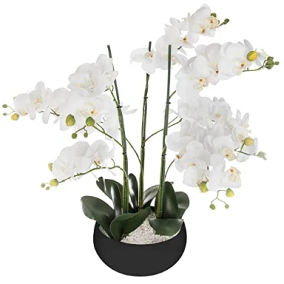 Immagine di ATMOSPHERA CREATEUR D&#039;INTERIEUR Orchidea artificiale in ceramica nera H65cm