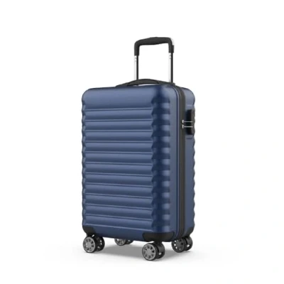 Immagine di NUMADA Trolley Bagaglio a Mano Upfly 20&#039; ABS (53x33,5x22cm) con chiusura combinazione e 4 ruote doppie 360. Valigia da cabina rigida resistente leggera interni scomparti Blu Navy