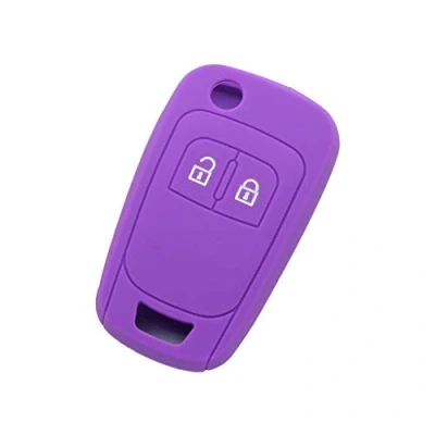 Immagine di BROVACS Custodia protettiva in silicone compatibile con Opel CV9624, telecomando a 2 pulsanti, colore: Viola