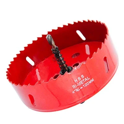 Immagine di Bi Metal Hole Saw Drill Bit HSS Cutter with Arbor for Wood and LAIWEI (4 3/4&quot;(120mm))