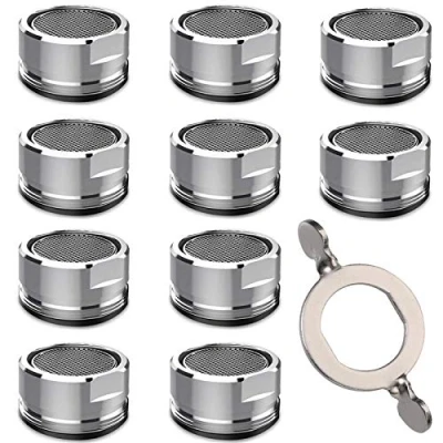 Immagine di COOLUCK filtro per rubinetto M24, 10 pezzi, filettatura esterna, ugello miscelatore, inserto con in acciaio inox e chiave ugelli cromati, rubinetti