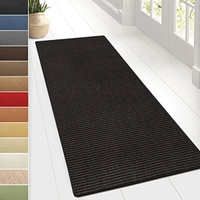 Immagine di Floordirekt tappeto in sisal Sylt, o passatoia sisal, prodotto di alta qualità, disponibile diversi colori e dimensioni, durevole resistente (100 x 150 cm, nero)