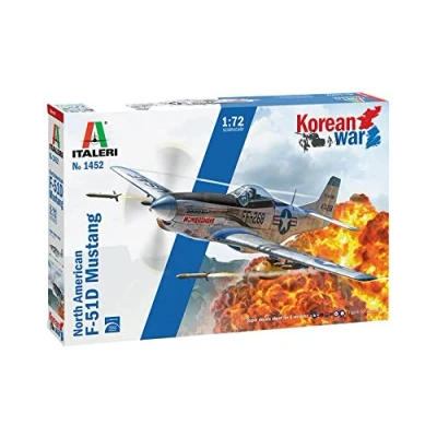 Immagine di Italeri 1452 North American F 51D Korean War, scala 1:72, plastic model kit, modello in plastica da montare, modellismo, aereo, grigio