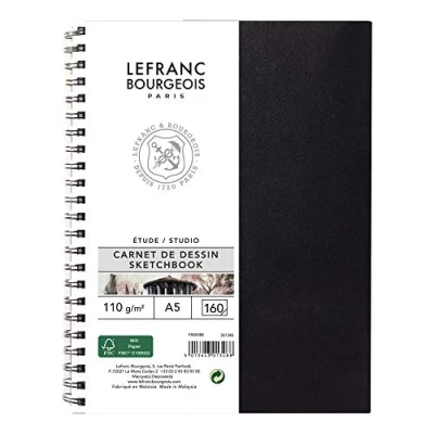 Immagine di Lefranc Bourgeois Studio Taccuino a Spirale 110 g A5 80 Fogli, Bianco