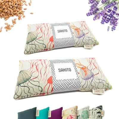 Immagine di 2 (pcs) Cuscino Termico Microonde (25x12 cm) Riscaldabile Riscaldante Borsa Termica Semini Riscaldanti Scaldino con Semi di Grano e Lavanda