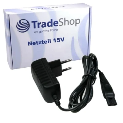 Immagine di Trade Shop Compatibile con caricatore alimentatore di rete 15 V Philips OneBlade QP6505/20 QP6510/20 QP6510/30 QP6520/20 QP6520/30 QP6520/60 QP65xx QP6620/20 QP6620/30/30/30 QP66 xx