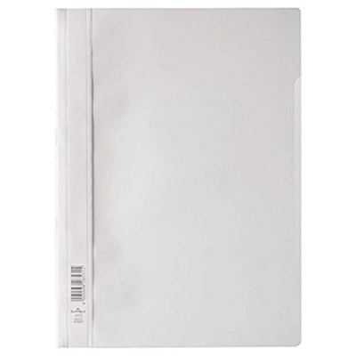 Immagine di Durable 252302 Cartellina ad Aghi Clear View, per Documenti Formato A4 Perforati, Bianco, Confezione da 25 Pezzi, Pezzi