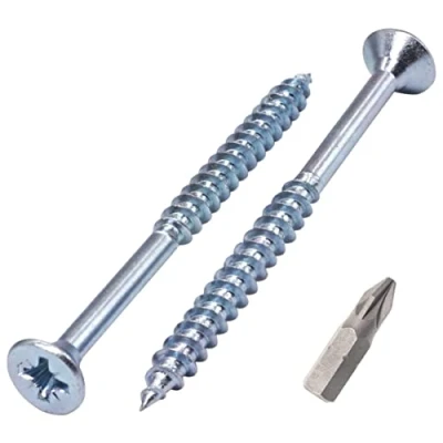 Immagine di SKIR&#039;CO (30 pezzi) viti in acciaio zincato 5,0 x 65 mm argento legno truciolare, filettatura parziale, testa svasata Pozidriv