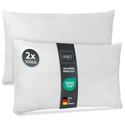 Immagine di LILENO HOME Set di 2 riempimento cuscino 40x60 cm interno lavabile a 40C adatto per allergici in poliestere come divano, la testa