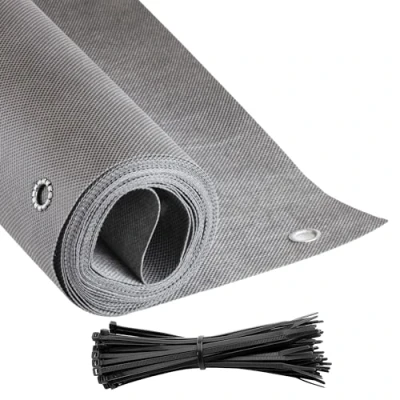 Immagine di COVER IT Grigio Telo Frangivista Balcone Ringhiera con Occhielli 85 x 500 cm per Recinzione Giardino Copri