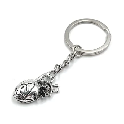 Immagine di H Customs Cuore anatomico organo argento portachiavi ciondolo, argento, Taglia unica