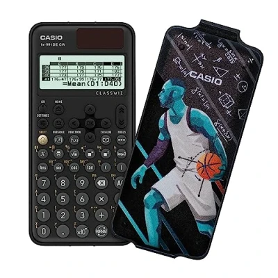 Immagine di Casio FX 991DE CW ClassWiz calcolatrice scientifica tecnica con art case &quot;basketball&quot;, menù tedesco (edizione limitata)