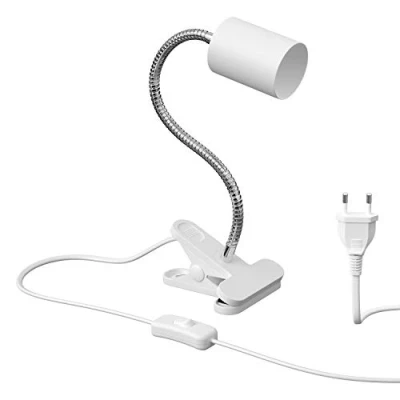 Immagine di ledscom.de lampada a morsetto, collo d&#039;oca WAIKA, interruttore, bianco opaco, 1x GU10 max. 15W, d&#039;oca, vite,
