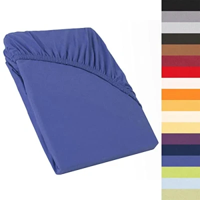 Immagine di CelinaTex Perla Lenzuolo con angoli elasticizzati per letto ad acqua, 90 x 200 100 cm, in jersey di cotone makò, 160 g/mq