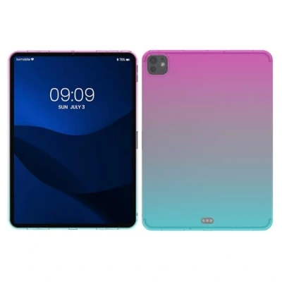 Immagine di kwmobile Cover Compatibile con Apple iPad Pro 11&quot; (2024) Custodia Tablet in silicone TPU Copertina protettiva Tab Backcover 2 colori fucsia/blu/trasparente