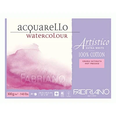 Immagine di Fabriano Carta per acquerelli, AEW BL 4CO XL 30,5 x 45,5 cm, colore: bianco