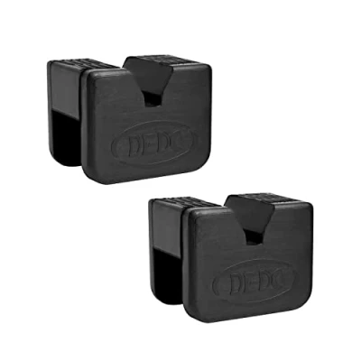 Immagine di DEDC 2 Tamponi in Gomma per Cric Sollevatore Auto Ponte con Scanalatura Evita Graffi Danni Dura Resistente Universale Jack Pad Stand Nero
