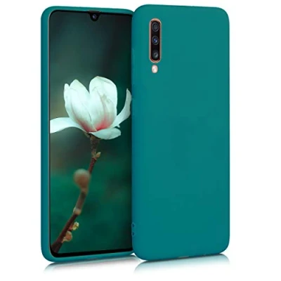 Immagine di kwmobile Custodia Compatibile con Samsung Galaxy A70 Cover Back Case per Smartphone in Silicone TPU Protezione Gommata petrolio matt