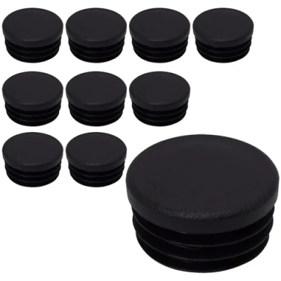 Immagine di SKIR&#039;CO Inserti per tubi rotondi da 38 mm, tappi pali di recinzione, in plastica nera, tubi, colore nero RAL 9005, 10 pezzi