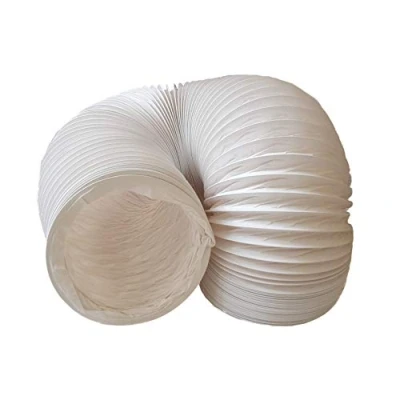 Immagine di Daniplus Tubo di scarico aria, flessibile, in PVC, diametro 150 mm, lunghezza 5 m, perfetto per impianti climatizzazione, asciugatrici e cappe aspiranti