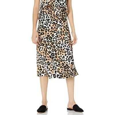Immagine di The Drop Maya, Gonna Sottoveste, Effetto Seta da Donna, Avorio/Praline Leopard, XXS