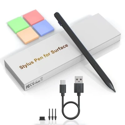 Immagine di Penna Surface Pro 4096 Pressione 11/10/9/8/7/7+/6/5/4/3/X/Surface 3, Go/Surface Laptop/Studio/Book 4/3/2/1, Microsoft Pen con Palm Rejection,Magnetica,Ricaricabile